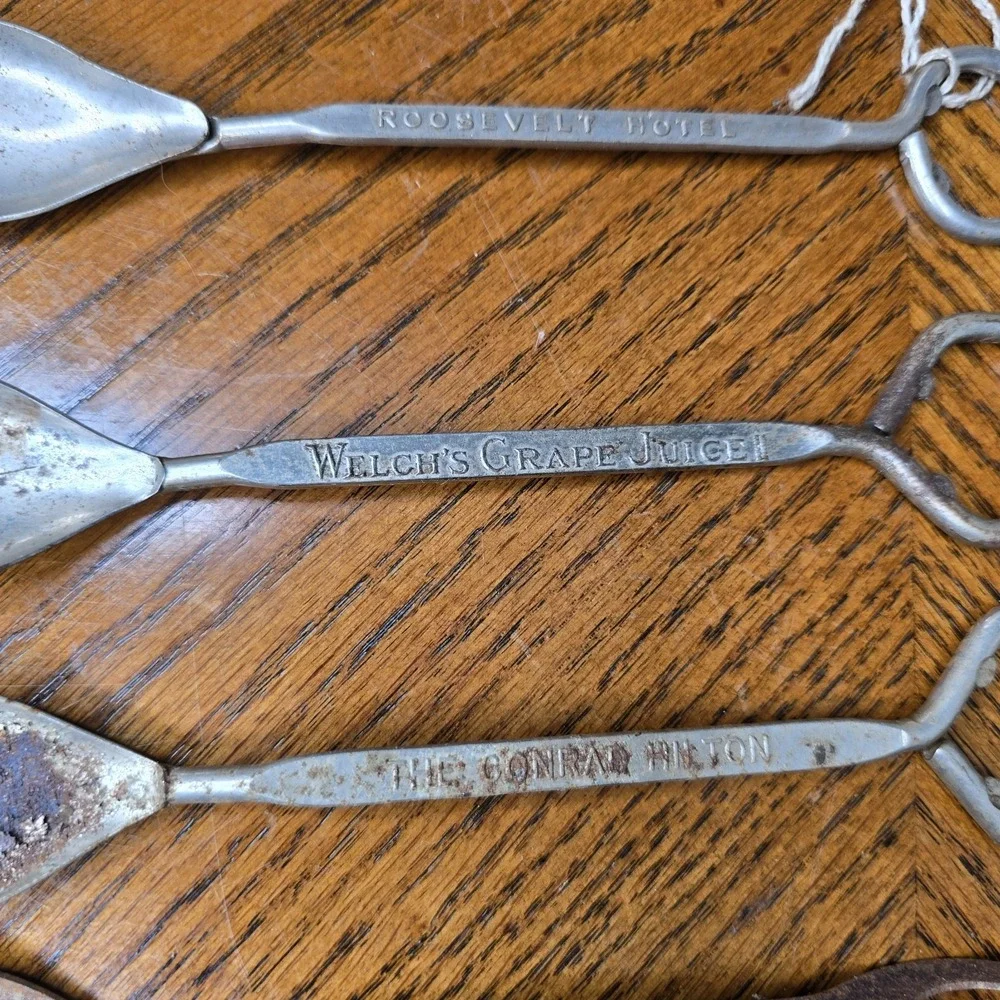 Vintage Hotel & Business Spoon Advertising Stirrer Bottle Openers Rusty 12